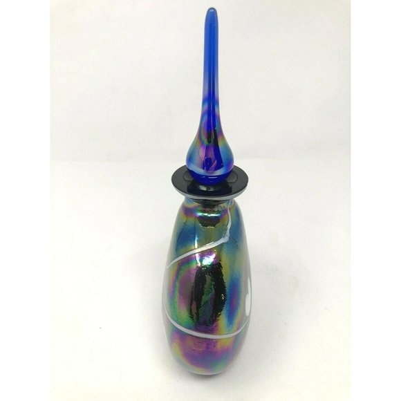 Studio Art Glass Iridescent Nouveau Perfume Bottle - Picture 5 of 10